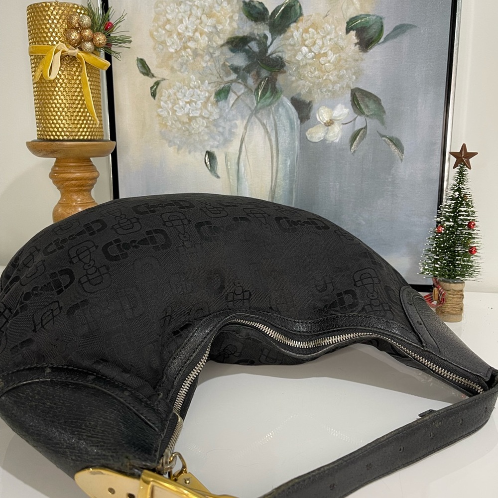 Gucci Hobo Bag %100 Authentic Black Canvas - Picture 7 of 16